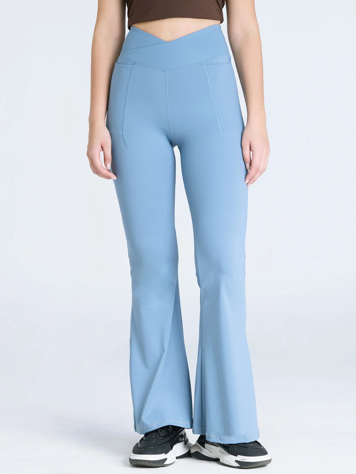 Women’s High Waist Flare Jeggings – Blue Bootcut Stretch Fit Pants