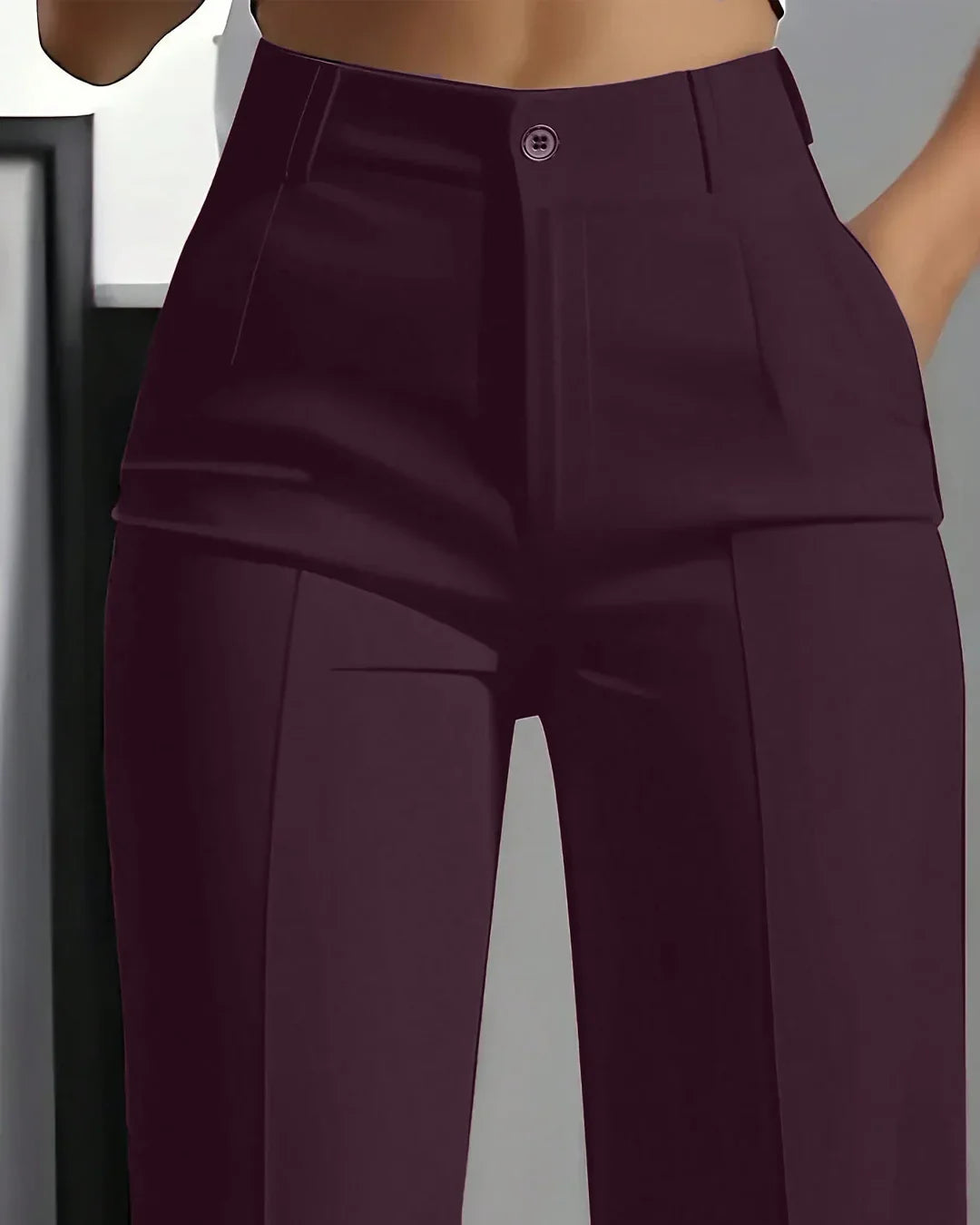 Women’s High Waist Straight Fit Formal Trousers – Premium Office Wear Pants