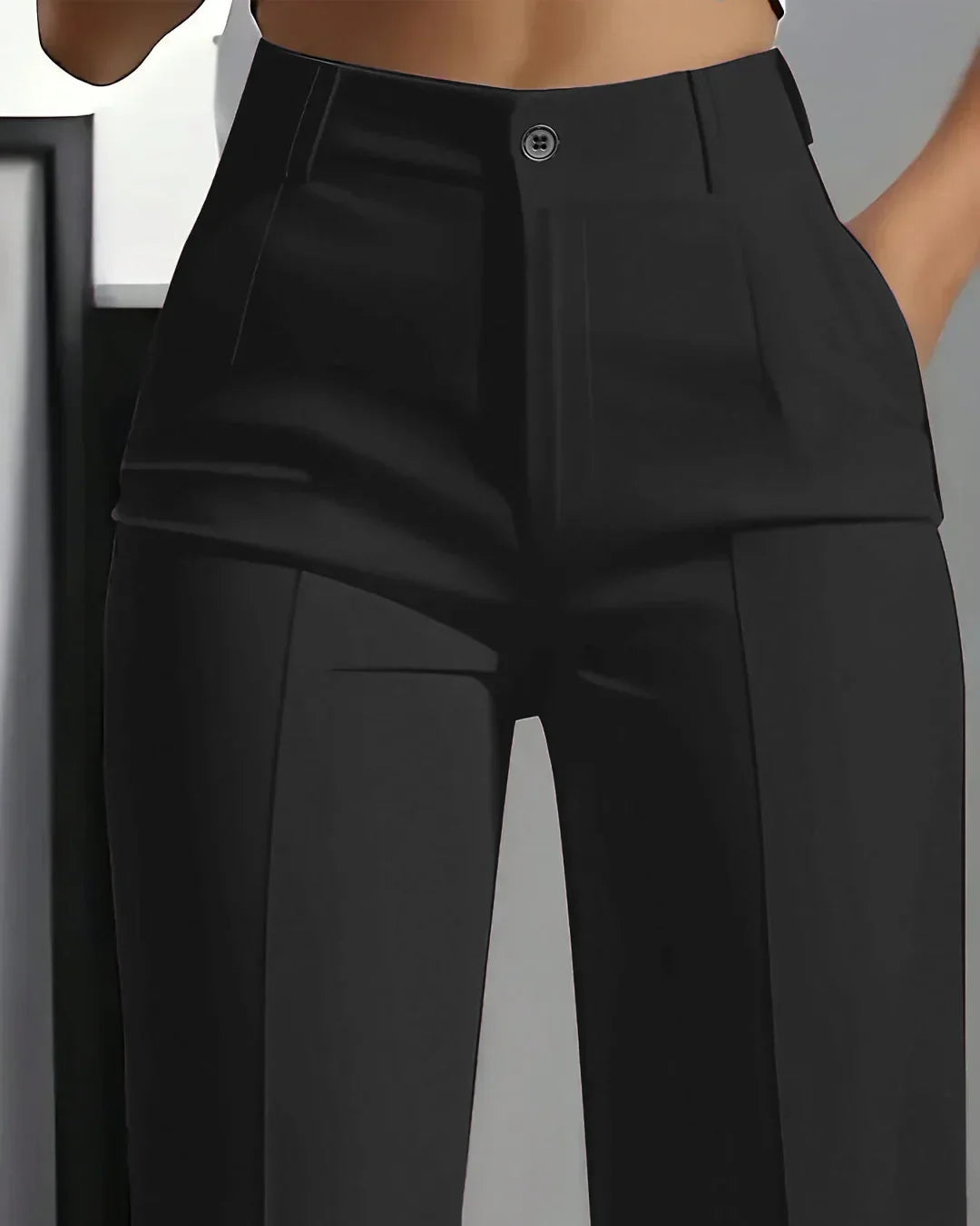 High-Waist Wide Leg Pants for Women – Classic Black