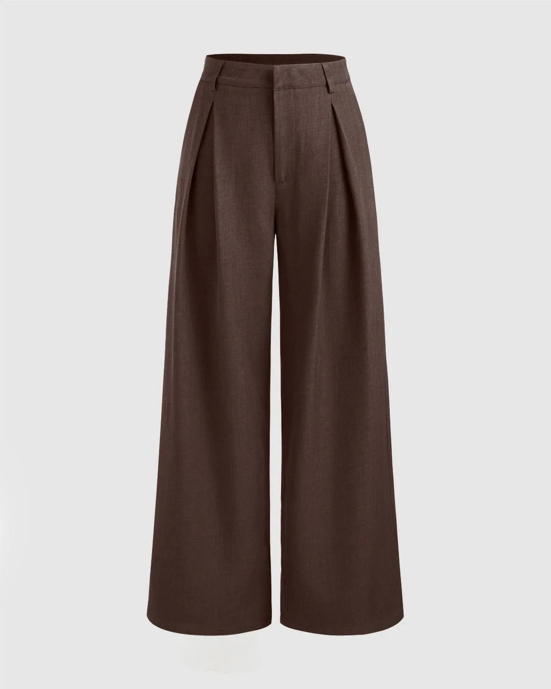 Mid-Rise Straight Leg Trousers with Pockets – Coco Brown