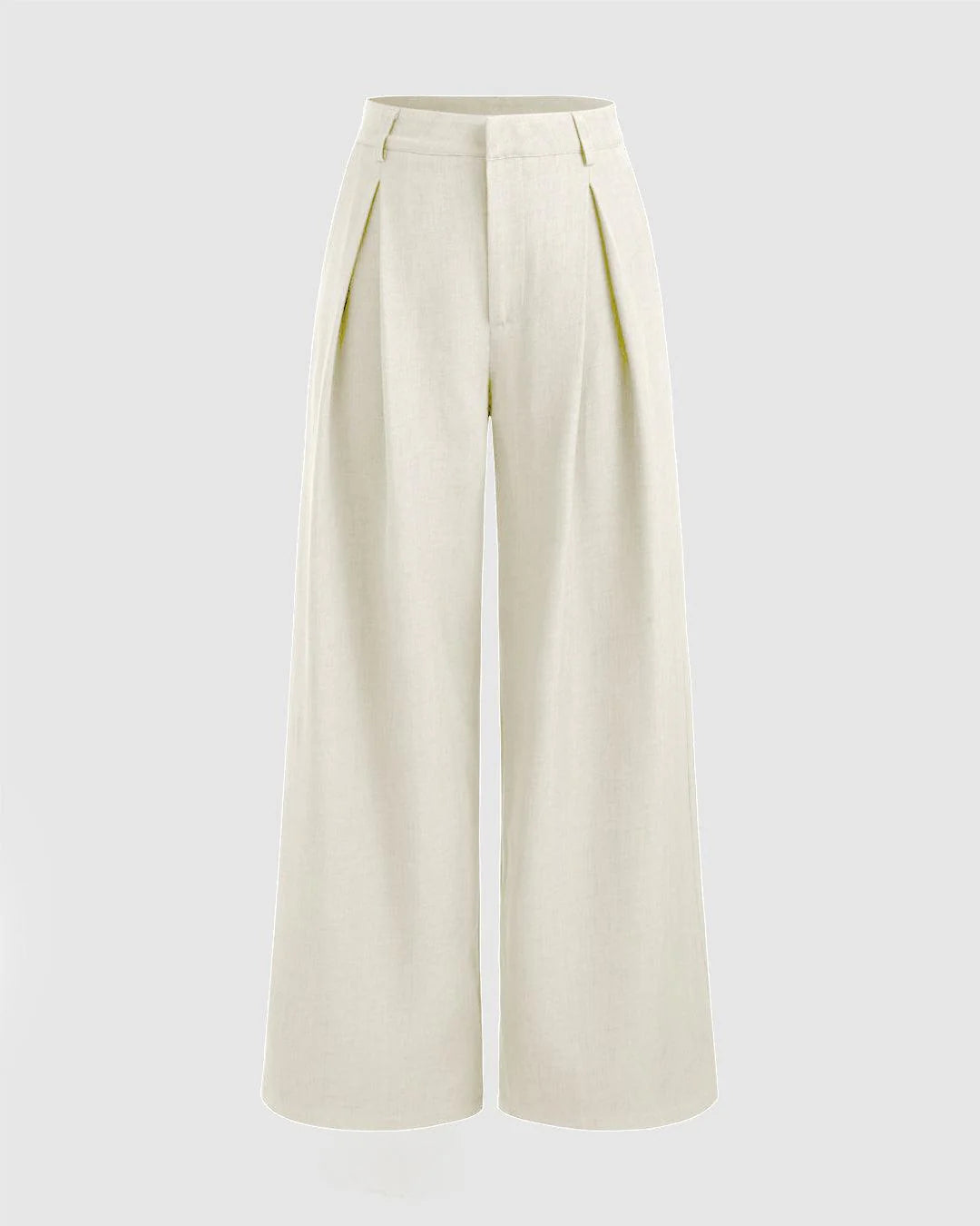 Women’s High Waist Straight Fit Formal Trousers – Premium Off-White Office Wear Pants
