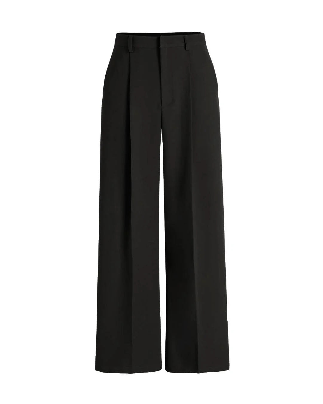 Women’s High Waist Straight Fit Formal Trousers – Premium Light Black Office Wear Pants