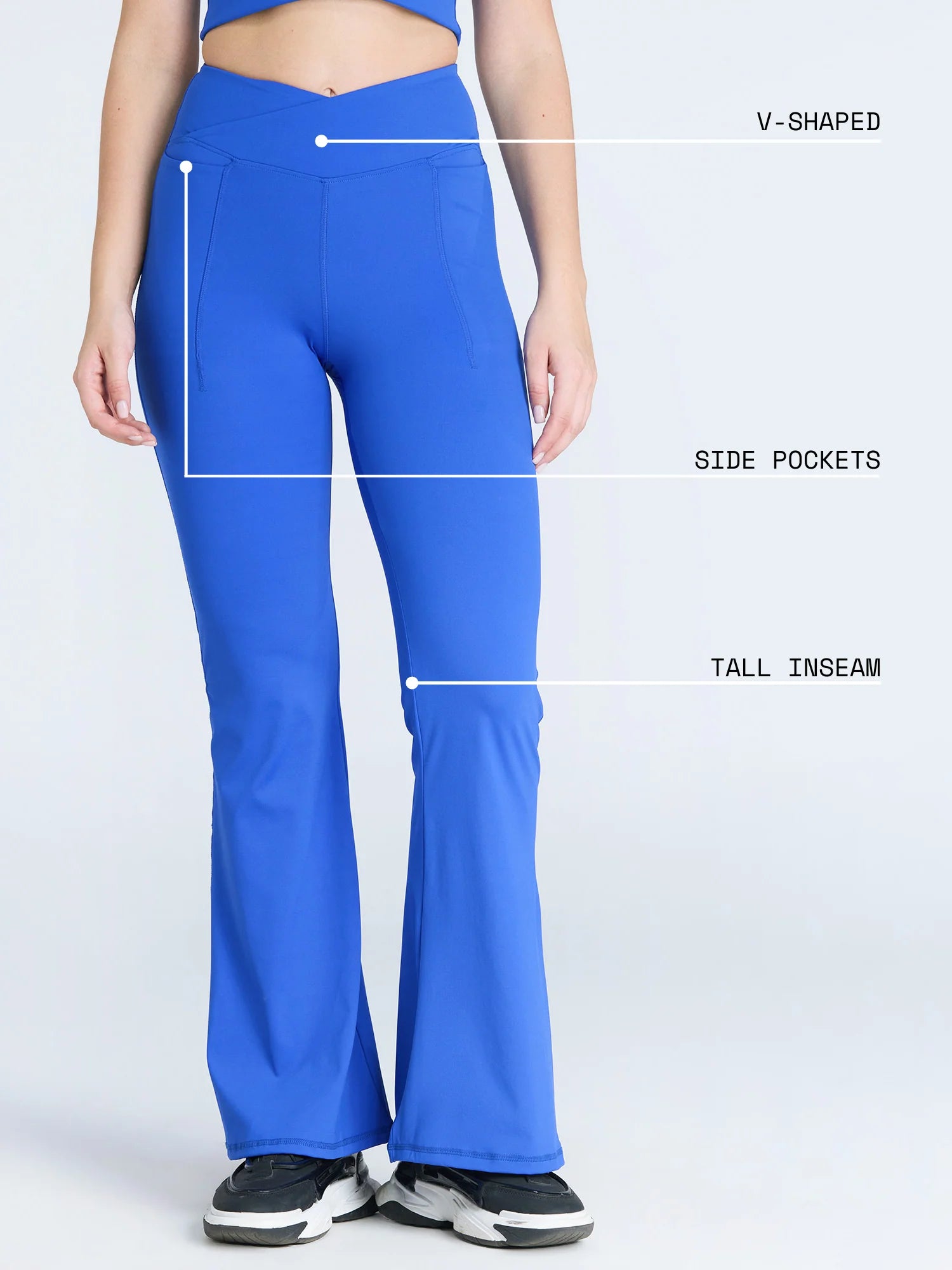 Women’s High-Waist Flared Yoga Pants – Crossover Waist Stretch Workout Leggings